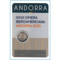 Andorra 2020 Cartera Oficial Coin Card Moneda 2 € conm Cumbre Iberoamericana
