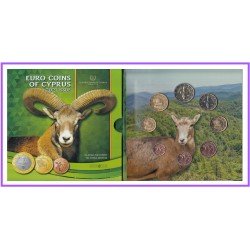 Chipre 2021  Euroset Cartera Oficial euro € Set Fauna Muflon 