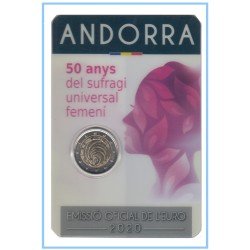 Andorra 2020 Cartera Oficial Coin Card Moneda 2 € conm Sufragio femenino Andorra 2020 Cartera Oficial Coin Card Moneda 2 € conm Sufragio femenino