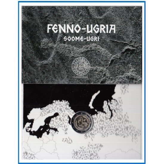 Estonia 2021 Cartera Oficial Coin Card Moneda 2 € conm Fenno-Ugria