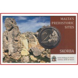 Malta 2020 2 € euros Moneda Coin Card Templos Skorba