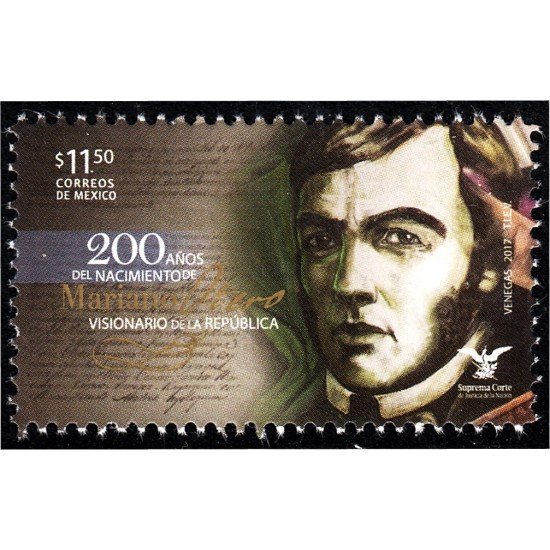 México 3067 2017 200 Años del nacimiento de Mariano Otero MNH México 3067 2017 200 Años del nacimiento de Mariano Otero MNH