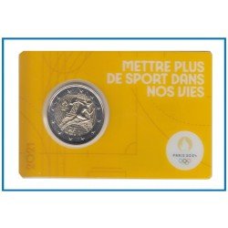 Francia France 2021 Cartera Oficial Coin Card 2€ euros conm. 1a París 2024 Francia France 2021 Cartera Oficial Coin Card 2€ euros conm. 1a París 2024