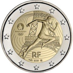 Francia 2021 2 € euros conmemorativos Juegos Olímpicos París 1ª