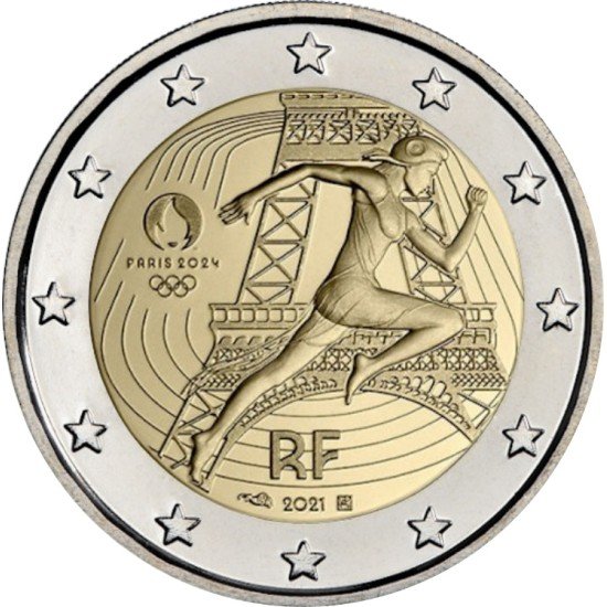 Francia 2021 2 € euros conmemorativos Juegos Olímpicos París 1ª Francia 2021 2 € euros conmemorativos Juegos Olímpicos París 1ª