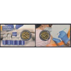 Catalunya Cartera 2 € Euros en prueba 2021 Catalunya i la Covid-19