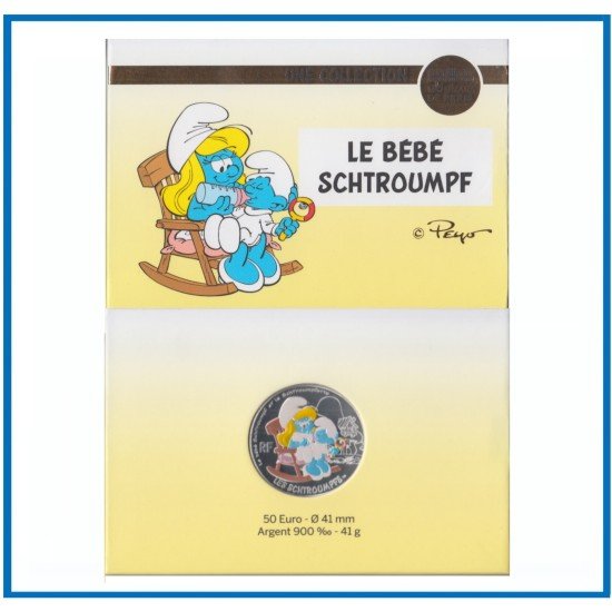 Francia France 2020 Cartera Oficial Coin Card 50 € euros Color Ag Bebé Pitufo
