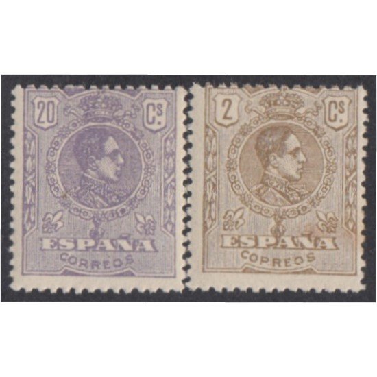 España Spain 289/90 1920 Alfonso XIII Medallón MNH