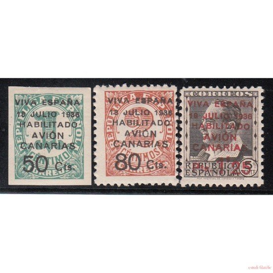 España Spain Canarias 4A/7 Aéreo 1937 Cifras Blasco Ibañez Numbers MH España Spain Canarias 4A/7 Aéreo 1937 Cifras Blasco Ibañez Numbers MH