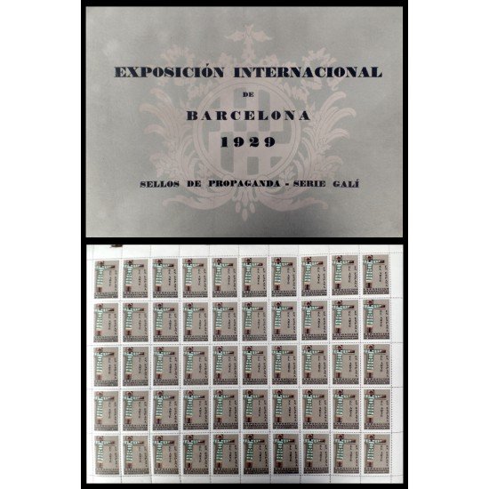 Exposición Internacional Barcelona 1929 Sellos de propaganda serie Galí