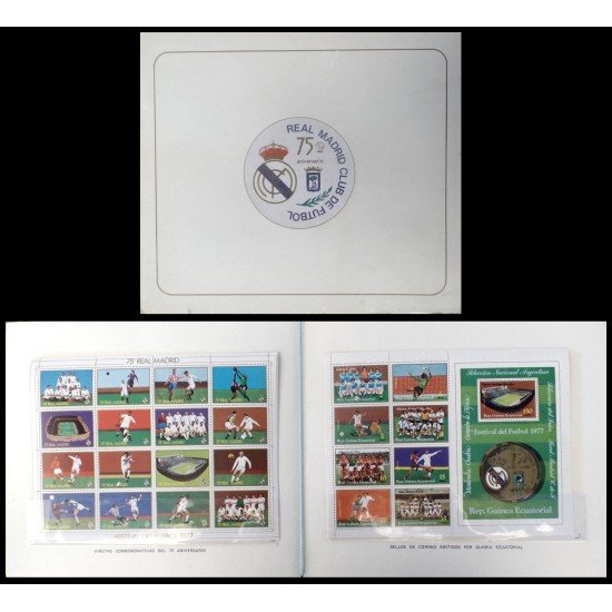 Guinea Ecuatorial Carpeta 75º Aniversario Real Madrid Fútbol MNH Guinea Ecuatorial Carpeta 75º Aniversario Real Madrid Fútbol MNH