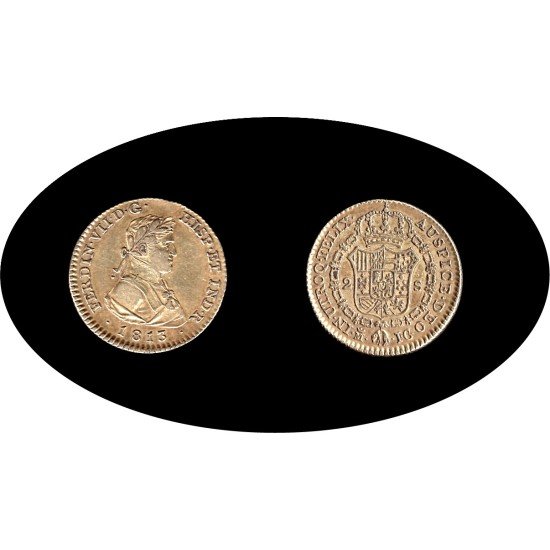 España 1813 2 escudos Madrid IG Ferdin VII Fernando Gold Au España 1813 2 escudos Madrid IG Ferdin VII Fernando Gold Au
