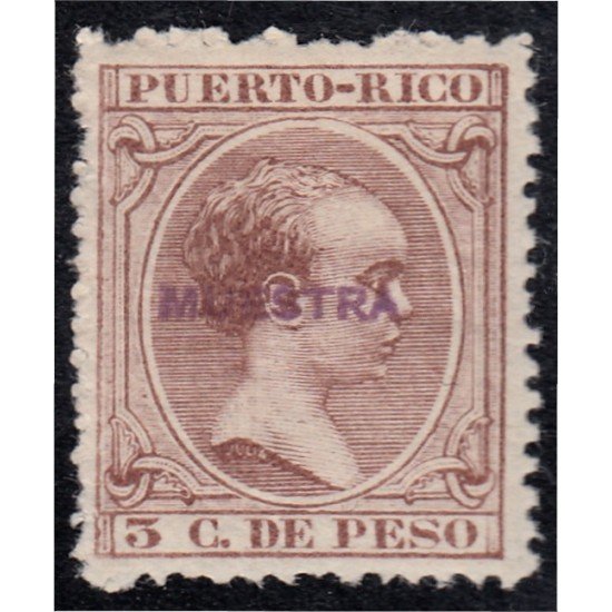 Puerto Rico 122 1897 Alfonso XIII Muestra MH Puerto Rico 122 1897 Alfonso XIII Muestra MH