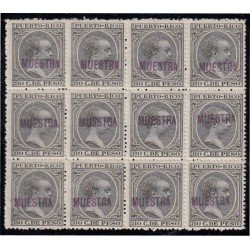 Puerto Rico 129 Bl.12 1897 Alfonso XIII Muestra MNH Puerto Rico 129 Bl.12 1897 Alfonso XIII Muestra MNH