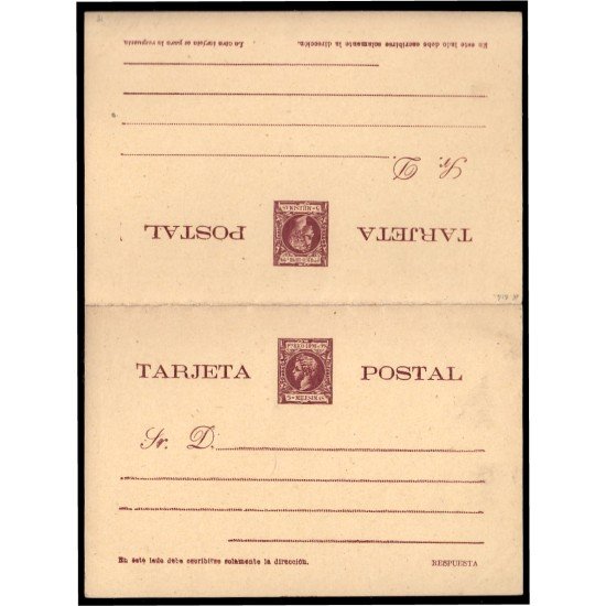Puerto Rico EP 13 1898 Entero Postal Alfonso XIII Doble Puerto Rico EP 13 1898 Entero Postal Alfonso XIII Doble