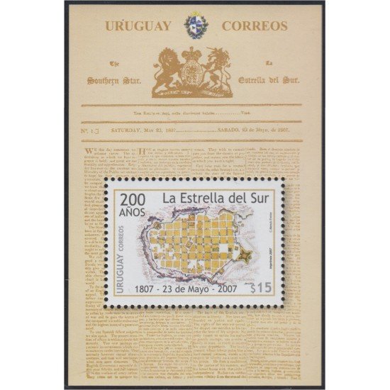 Uruguay HB 83 2007  200 Años de La Estrella del Sur MNH