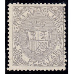 Cuba 10 Telégrafos 1870 Escudo de España MH 