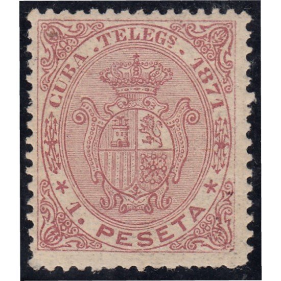 Cuba 16 Telégrafos 1871 Escudo de España MH 
