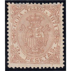 Cuba 17 Telégrafos 1871 Escudo de España MH 