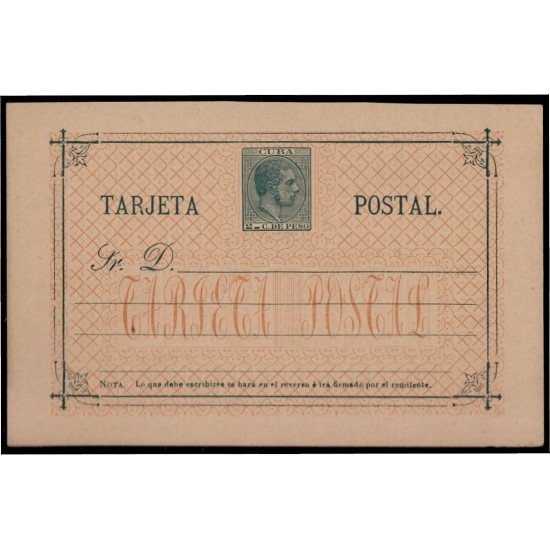 Cuba Entero Postal 16A TII 1882 Alfonso XII