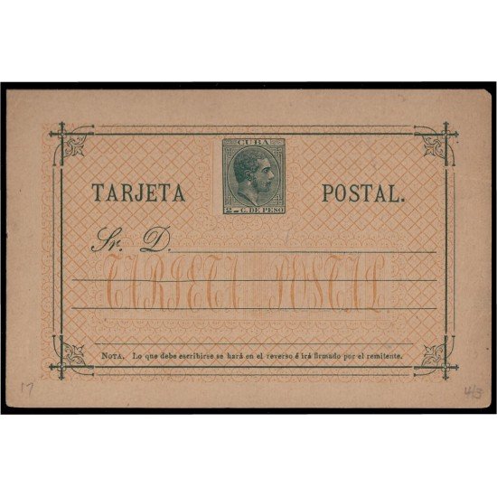 Cuba Entero Postal 16 1882 Alfonso XII no catalogado Cuba Entero Postal 16 1882 Alfonso XII no catalogado