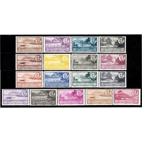 Guinea Española 277/93 1949/50 Paisajes Franco MNH