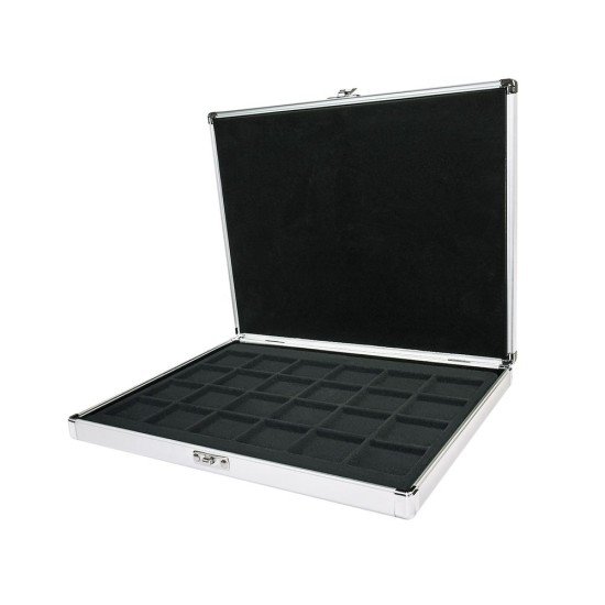 Lindner S2301-2124CE Maletín de aluminio adecuado para monedas/cápsulas de monedas de hasta Ø 42 mm Lindner S2301-2124CE Maletín de aluminio adecuado para monedas/cápsulas de monedas de hasta Ø 42 mm