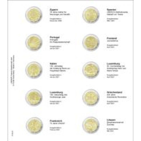 Lindner 1118-31 Hojas individuales para monedas conmemorativas de 2 Euros