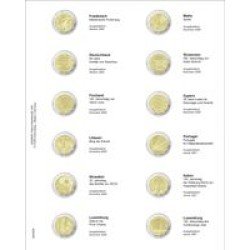 Lindner MU2E26 Hojas individuales pre-impresas para monedas de 2 Euros
