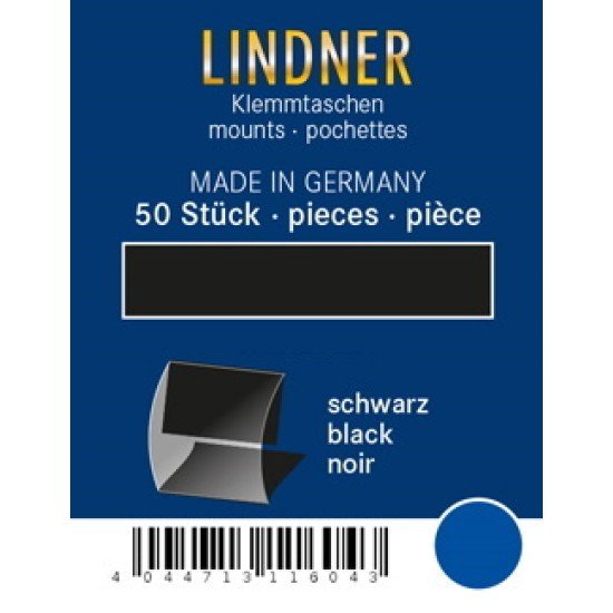 Lindner HA20024 paquetes protectores 20 x 24 negros 50 estuches