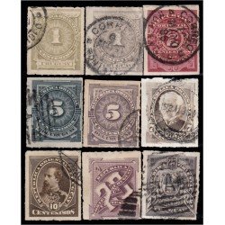 Uruguay 57/65 1884/86 Cifras Escudo Generales Máximo Santos y José Gervasio Artigas usados Uruguay 57/65 1884/86 Cifras Escudo Generales Máximo Santos y José Gervasio Artigas usados