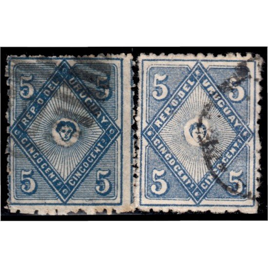 Uruguay 56/56A 1884 Sol de Mayo usados