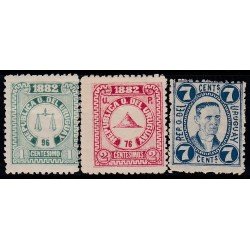 Uruguay 46/48 1881/82 Escudo Joaquín Suarez MH Uruguay 46/48 1881/82 Escudo Joaquín Suarez MH