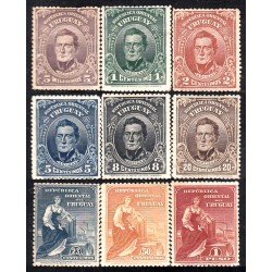 Uruguay 186/94 1910 General José Artigas símbolo de progreso MH Uruguay 186/94 1910 General José Artigas símbolo de progreso MH