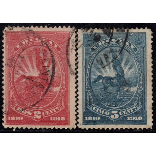 Uruguay 181/82 1910 Centenario del 1er Movimiento de emancipación usados