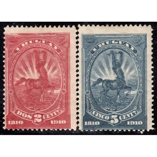 Uruguay 181/82 1910 Centenario del 1er Movimiento de emancipación MH Uruguay 181/82 1910 Centenario del 1er Movimiento de emancipación MH