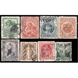 Uruguay 152/59 1900/10 Mujer frutas pastora usados Uruguay 152/59 1900/10 Mujer frutas pastora usados