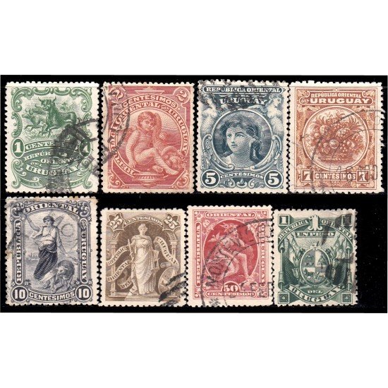 Uruguay 152/59 1900/10 Mujer frutas pastora usados