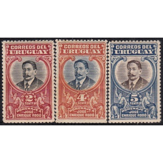 Uruguay 232/34 1920 Homenaje a José Enrique Rodo MNH