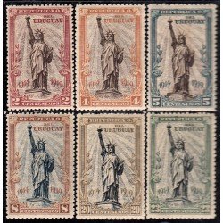 Uruguay 216/21 1919 Estatua de la Libertad MH