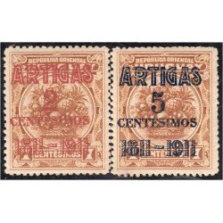Uruguay 196/97 1911 Centenario de la Batalla de Las Piedras MH