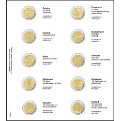 Lindner 1118-33 Hojas individuales para monedas conmemorativas de 2 Euros Lindner 1118-33 Hojas individuales para monedas conmemorativas de 2 Euros
