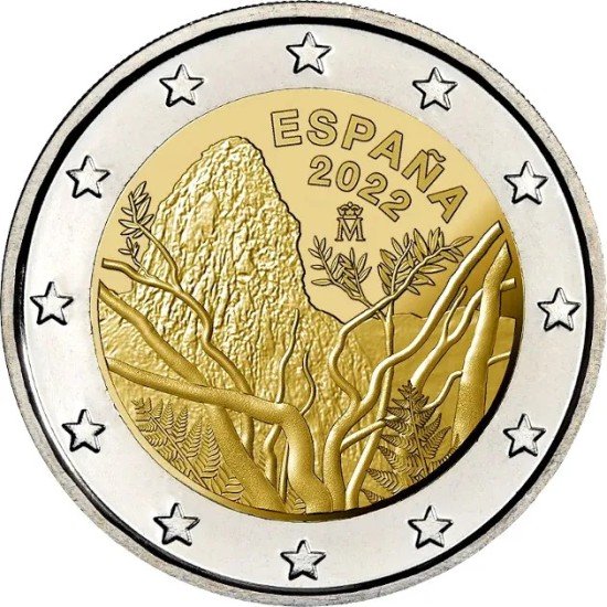 España 2022 2 € euros conmemorativos Parque Nacional de Garajonay España 2022 2 € euros conmemorativos Parque Nacional de Garajonay