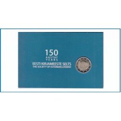 Estonia 2022 Cartera Oficial Coin Card Moneda 2 € conm Literatura de Estonia
