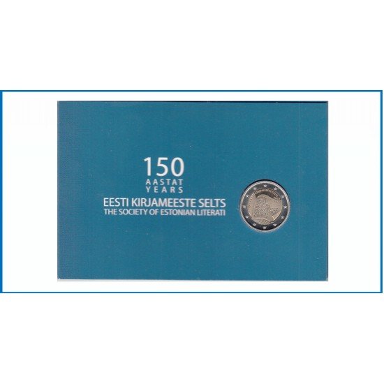 Estonia 2022 Cartera Oficial Coin Card Moneda 2 € conm Literatura de Estonia