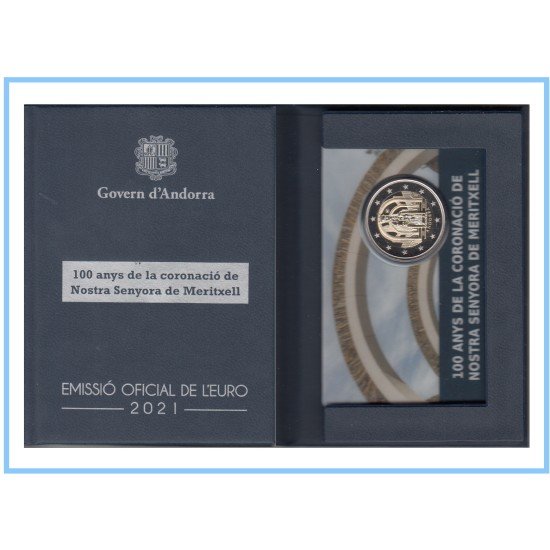 Andorra 2021 Cartera Of Coin Card Estuche Moneda 2 € conm Meritxell  Proof 