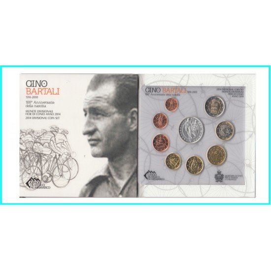 San Marino 2014 Cartera Oficial Monedas € euros + 5,00€ Plata Gino Bartali San Marino 2014 Cartera Oficial Monedas € euros + 5,00€ Plata Gino Bartali