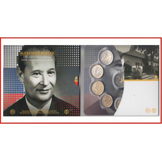 Eslovaquia 2021 Cartera Of Monedas € euro Set Alexander Dubcek Eslovaquia 2021 Cartera Of Monedas € euro Set Alexander Dubcek