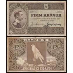 Islandia Billete 5 Krónur 1928 Islandia Billete 5 Krónur 1928