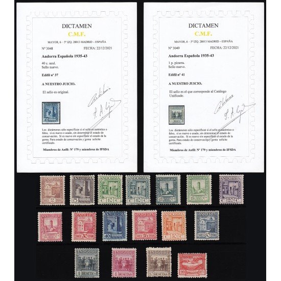 Andorra Española 28/44 1935/1943 MNH